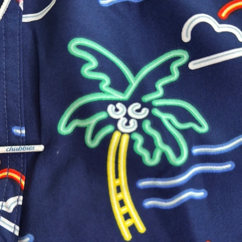Chubbies Navy Tropical Print Swim Trunks